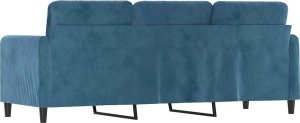 vidaXL Sofa 3-osobowa, niebieski, 180 cm, tapicerowana aksamitem 5