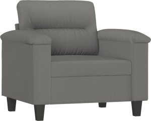 vidaXL Fotel, ciemnoszary, 60 cm, obity mikrofibrą 2