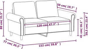 vidaXL 2-osobowa sofa, kolor cappuccino, 120 cm, sztuczna skóra 8