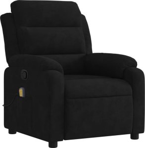 vidaXL Rozkładany fotel masujący, czarny, obity aksamitem 3