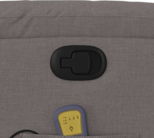 vidaXL Rozkładany fotel masujący, taupe, obity tkaniną 10