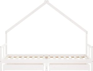 vidaXL Rama łóżka dziecięcego z szufladami, biała, 80x200 cm, sosnowa 5