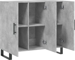 vidaXL Szafka, szarość betonu, 90x34x80 cm 5