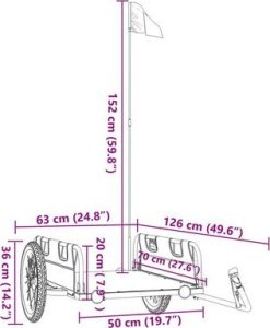 vidaXL Przyczepka rowerowa, pomarańczowa, tkanina Oxford i żelazo 12