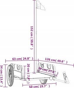 vidaXL Przyczepka rowerowa, pomarańczowa, tkanina Oxford i żelazo 9