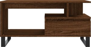 vidaXL Stolik kawowy, brązowy dąb 90x49x45 cm, materiał drewnopochodny 5