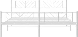 vidaXL Metalowa rama łóżka z wezgłowiem i zanóżkiem, biała, 180x200 cm 5