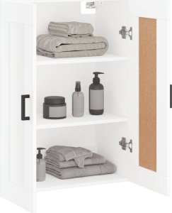 vidaXL Szafka wisząca, biała, 69,5x34x90 cm, materiał drewnopochodny 5