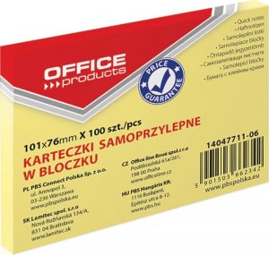 OfficeProducts Karteczki Office Products 76x101mm żółte (100) - 1