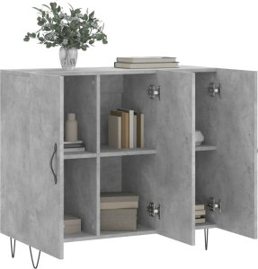 vidaXL Szafka, szarość betonu, 90x34x80 cm, materiał drewnopochodny 4