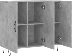 vidaXL Szafka, szarość betonu, 90x34x80 cm, materiał drewnopochodny 5