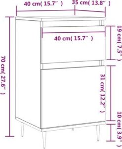 vidaXL Szafki, 2 szt., szary dąb sonoma, 40x35x70 cm 12