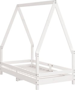 vidaXL Rama łóżka dziecięcego, biała, 70x140 cm, drewno sosnowe 3