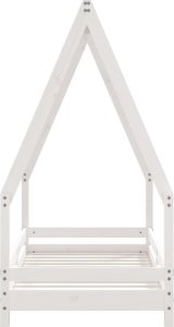 vidaXL Rama łóżka dziecięcego, biała, 70x140 cm, drewno sosnowe 4