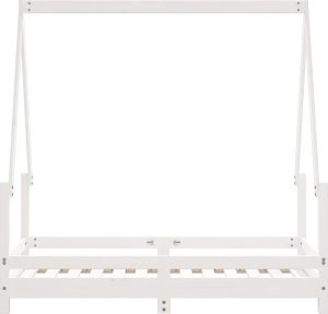 vidaXL Rama łóżka dziecięcego, biała, 70x140 cm, drewno sosnowe 5