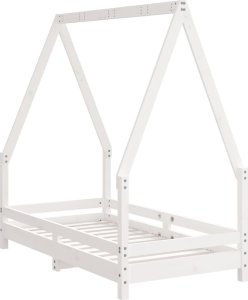 vidaXL Rama łóżka dziecięcego, biała, 70x140 cm, drewno sosnowe 6