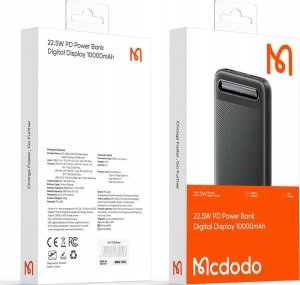 Powerbank Mcdodo MCDODO POWERBANK 10000MAH Z WYŚWIETLACZEM 3X USB USB-C 22,5W + KABEL USB-C 15