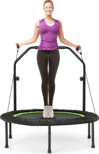 Trampolina Costway Składana mini trampolina fitness z regulowaną wysokością i 2 opaskami 1