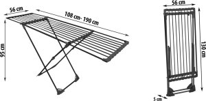Suszarka na pranie Massido Suszarka na pranie z kółkami teleskopowa Ursula 20mb 7