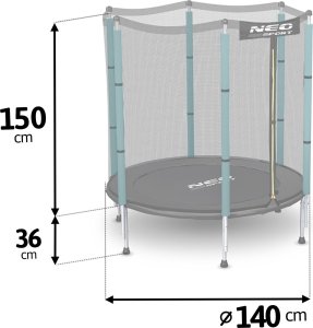 Trampolina ogrodowa Neo-Sport NeoSport Trampolina ogrodowa dla dzieci 140 cm 4,5ft 4