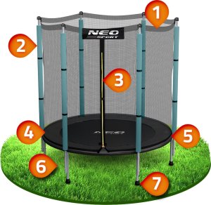 Trampolina ogrodowa Neo-Sport NeoSport Trampolina ogrodowa dla dzieci 140 cm 4,5ft 8
