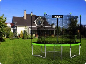 Trampolina ogrodowa Neo-Sport NeoSport Trampolina ogrodowa 8ft/252cm z siatką wewnętrzną i drabinką 11
