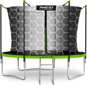 Trampolina ogrodowa Neo-Sport NeoSport Trampolina ogrodowa 8ft/252cm z siatką wewnętrzną i drabinką 2