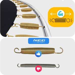 Trampolina ogrodowa Neo-Sport NeoSport Trampolina ogrodowa 8ft/252cm z siatką wewnętrzną i drabinką 5