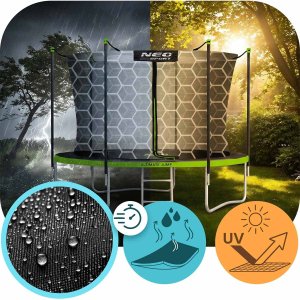 Trampolina ogrodowa Neo-Sport NeoSport Trampolina ogrodowa 8ft/252cm z siatką wewnętrzną i drabinką 7