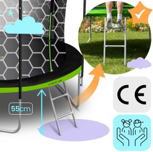 Trampolina ogrodowa Neo-Sport NeoSport Trampolina ogrodowa 8ft/252cm z siatką wewnętrzną i drabinką 8
