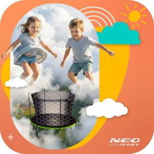 Trampolina ogrodowa Neo-Sport NeoSport Trampolina ogrodowa 8ft/252cm z siatką wewnętrzną i drabinką 10