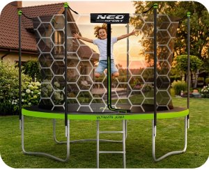 Trampolina ogrodowa Neo-Sport NeoSport Trampolina ogrodowa 8ft/252cm z siatką wewnętrzną i drabinką 11