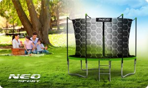 Trampolina ogrodowa Neo-Sport NeoSport Trampolina ogrodowa 8ft/252cm z siatką wewnętrzną i drabinką 10