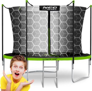 Trampolina ogrodowa Neo-Sport NeoSport Trampolina ogrodowa 10ft/312cm z siatką wewnętrzną i drabinką 1