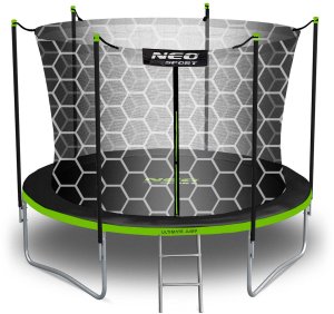 Trampolina ogrodowa Neo-Sport NeoSport Trampolina ogrodowa 10ft/312cm z siatką wewnętrzną i drabinką 2
