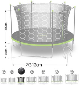 Trampolina ogrodowa Neo-Sport NeoSport Trampolina ogrodowa 10ft/312cm z siatką wewnętrzną i drabinką 4