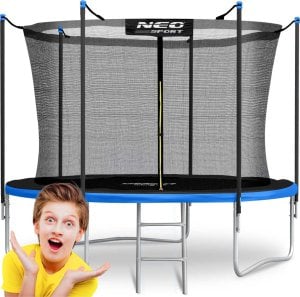 Trampolina ogrodowa Neo-Sport NeoSport Trampolina ogrodowa 8ft/252cm z siatką wewnętrzną i drabinką 1