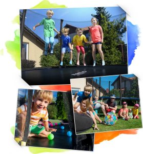 Trampolina ogrodowa Neo-Sport NeoSport Trampolina ogrodowa 8ft/252cm z siatką wewnętrzną i drabinką 7