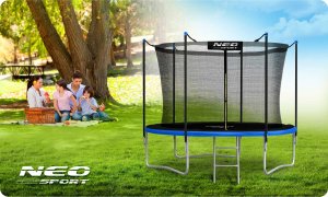 Trampolina ogrodowa Neo-Sport NeoSport Trampolina ogrodowa 8ft/252cm z siatką wewnętrzną i drabinką 9