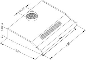 Okap Berdsen Okap kuchenny podszafkowy - pochłaniacz 50 cm Berdsen BE-10-A czarny 7