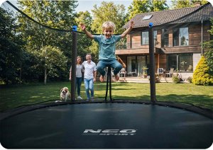 Trampolina ogrodowa Neo-Sport NeoSport Trampolina ogrodowa 6ft/183cm z siatką wewnętrzną i drabinką 13