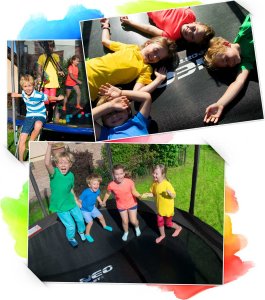 Trampolina ogrodowa Neo-Sport NeoSport Trampolina ogrodowa 6ft/183cm z siatką wewnętrzną i drabinką 8