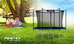 Trampolina ogrodowa Neo-Sport NeoSport Trampolina ogrodowa 6ft/183cm z siatką wewnętrzną i drabinką 9