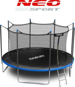Trampolina ogrodowa Neo-Sport NeoSport Trampolina ogrodowa 12ft/374cm z siatką wewnętrzną i drabinką 11