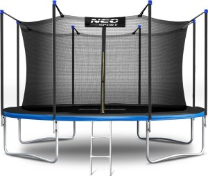 Trampolina ogrodowa Neo-Sport NeoSport Trampolina ogrodowa 12ft/374cm z siatką wewnętrzną i drabinką 2