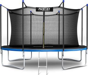 Trampolina ogrodowa Neo-Sport NeoSport Trampolina ogrodowa 12ft/374cm z siatką wewnętrzną i drabinką 3