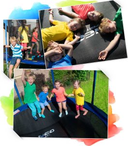 Trampolina ogrodowa Neo-Sport NeoSport Trampolina ogrodowa 12ft/374cm z siatką wewnętrzną i drabinką 8