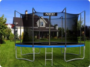 Trampolina ogrodowa Neo-Sport NeoSport Trampolina ogrodowa 12ft/374cm z siatką wewnętrzną i drabinką 9