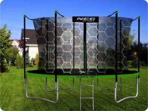 Trampolina ogrodowa Neo-Sport NeoSport Trampolina ogrodowa 12ft/374cm z siatką wewnętrzną i drabinką 3