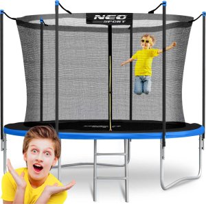 Trampolina ogrodowa Neo-Sport NeoSport Trampolina ogrodowa 10ft/312cm z siatką wewnętrzną i drabinką 1